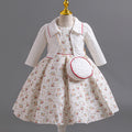 New arrival: three-piece children's formal outfit - chiffon long-sleeve princess dress for girls, perfect for birthday parties and baby showers