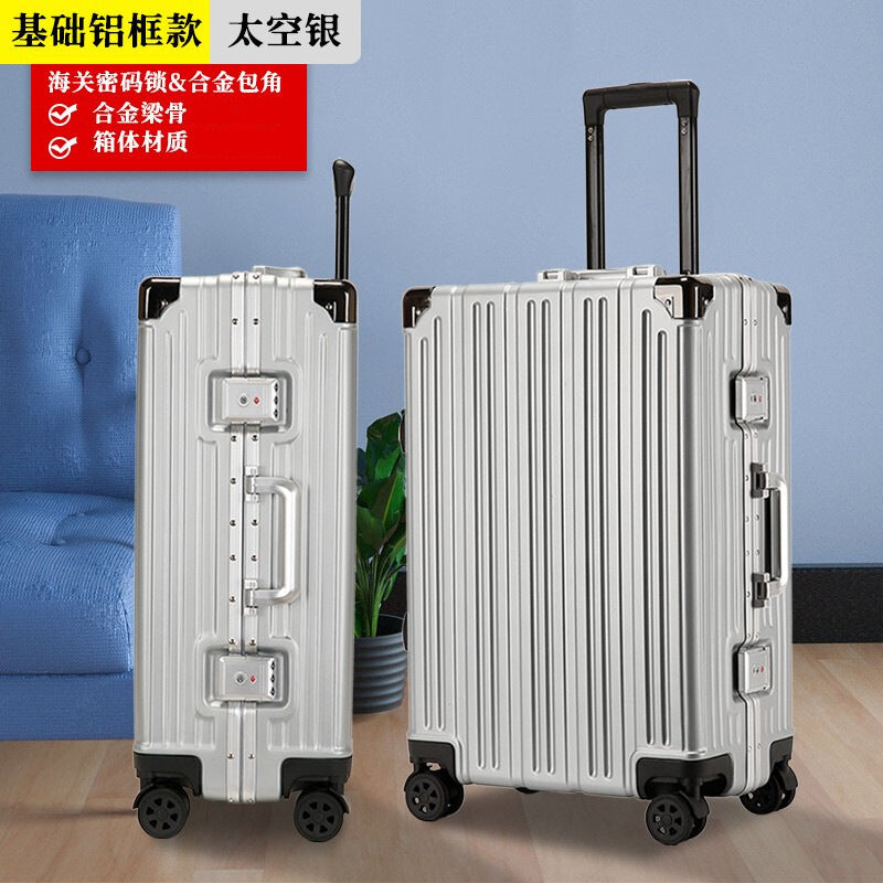 Men's and women's trolley cases, aluminum frame luggage, universal wheel 24 suitcases 20 boarding cases, password luggage manufacturers wholesale