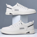 Men's leather sneakers - spring 2026 new collection: breathable, athletic, casual, trendy, and versatile white shoes for teens and young adults