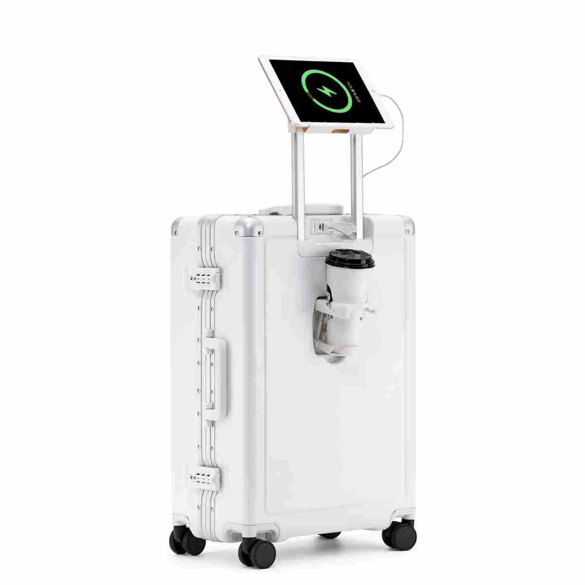 Pinghu new suitcase women's 20-inch boarding case aluminum frame high-value trolley case silent wheel leather case password case