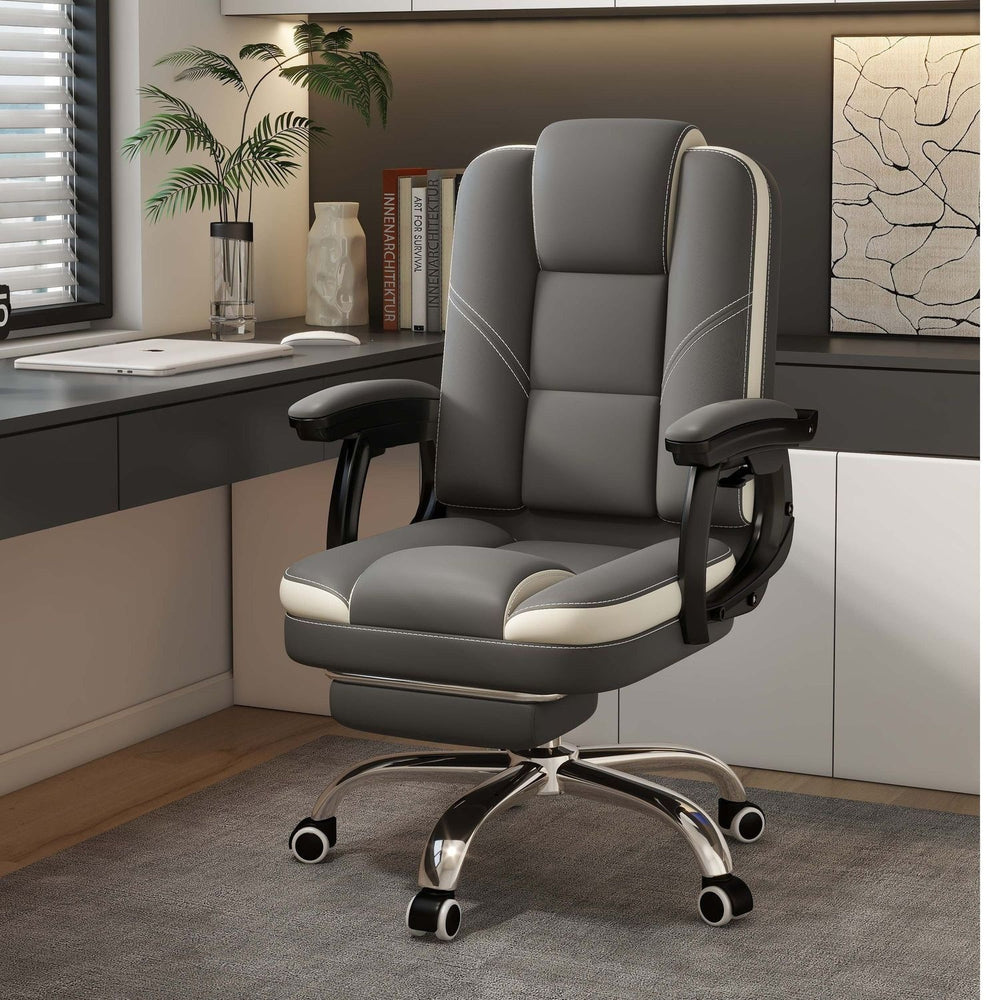 Computer chair for home office chair plaid long sitting reclining office back chair casual seat study desk chair none