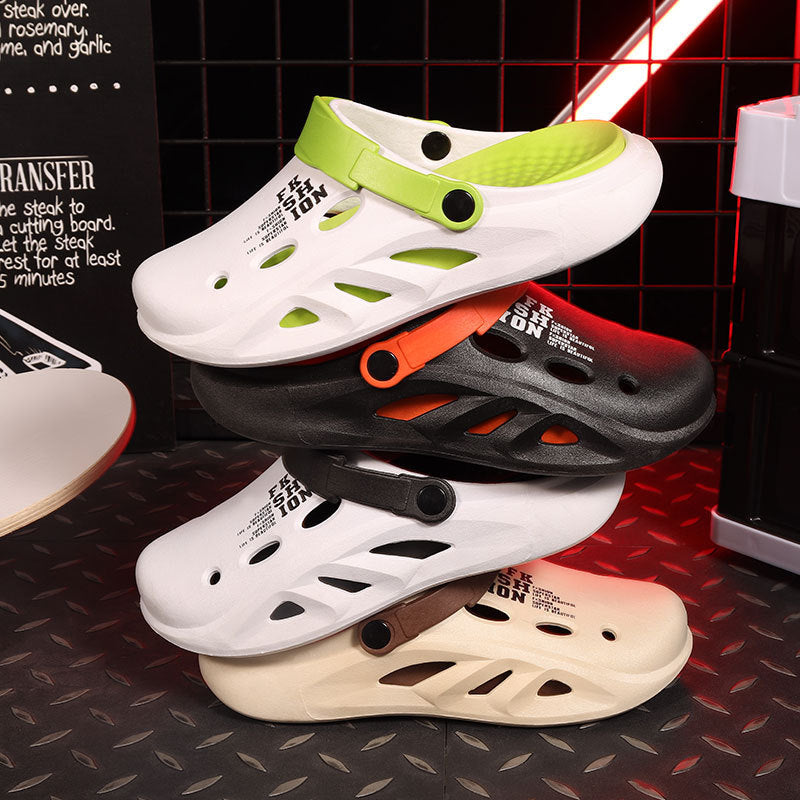 2024 new men's sandals: summer outdoor wear, thick-soled, non-slip beach slippers, driving, outdoor sports, clogs