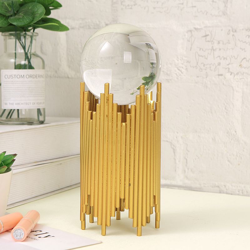 Nordic style minimalist luxury crystal ball ornament - decorative glass sphere for home living room, new home art display