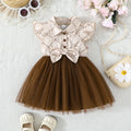 exclusive: girls' summer plaid fashion dress with flutter sleeves - dropshipping available