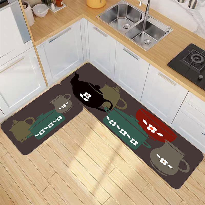 ins kitchen floor mat long strip absorbent bathroom foot mat simple household kitchen carpet  hot style
