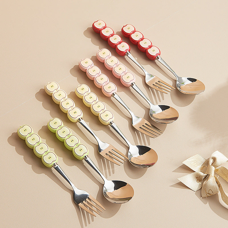 Cute and creative stainless steel cake & dessert spoons & forks - adorable animal fruit forks & coffee spoons - home tableware
