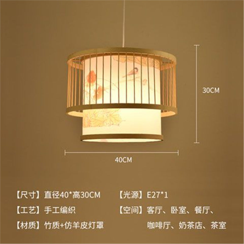 Lantern Bamboo Art Chandelier Bar Bed and Breakfast Tea Room Hot Pot Restaurant Hotel Simple Japanese Restaurant Bamboo Catering Shop Lighting