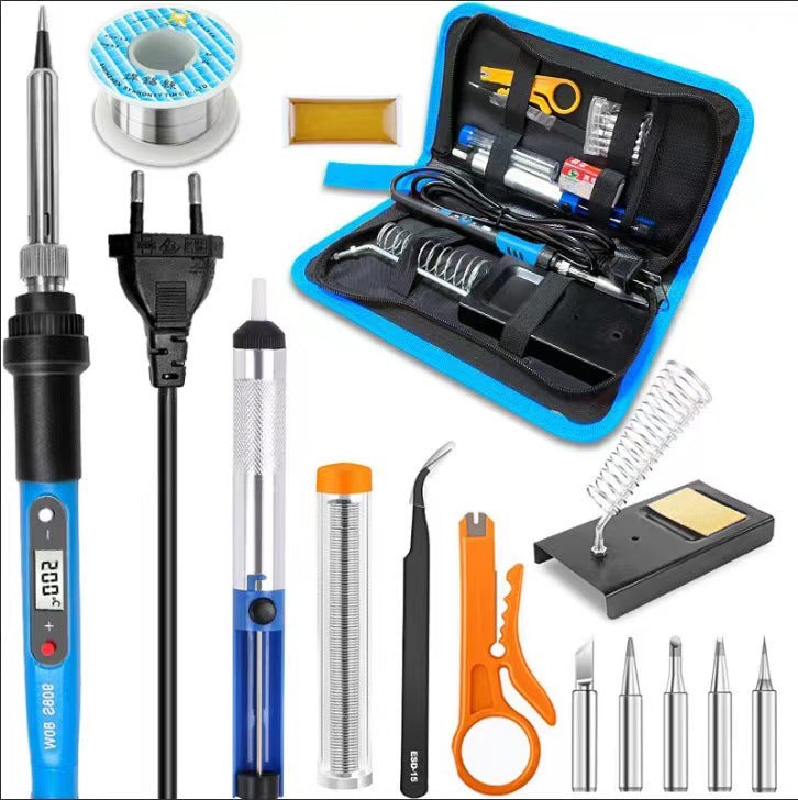 80W internal thermal digital display electric soldering iron adjustable temperature 908S multimeter combination set maintenance tool electric welding pen soldering iron