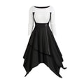 French ruffle trim heavy velvet mini dress - women's autumn/winter  retro style with gold buckle detail, slimming and figure-flattering