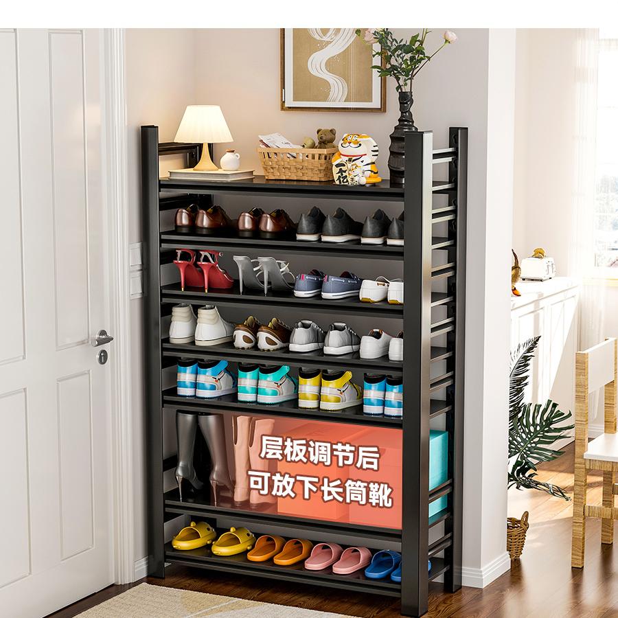 Steel shoe rack for home door floor-standing multi-layer storage rack iron art simple storage rack entrance door shoe cabinet