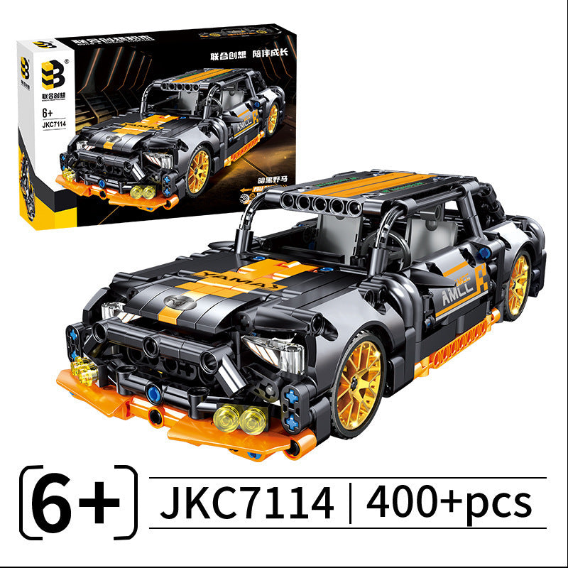 New compatible pull-back car building blocks lamborghini sports car model series green bull small particles children's educational assembly toy wholesale