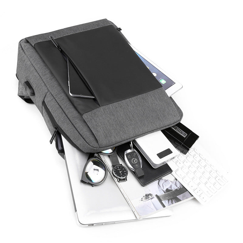 New business trip leisure large capacity computer bag men and women backpack USB temperament commuting can print logo