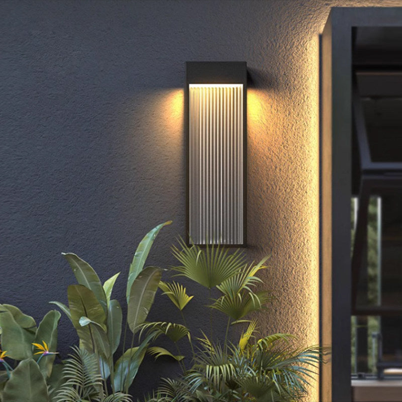 Outdoor solar wall light - modern minimalist style, waterproof, for villa gate, garden exterior, and courtyard lighting