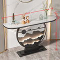 Wall-mounted console table for entryway, home, hallway, with led light strip, rock slab top, new style living room console cabinet for hallway end