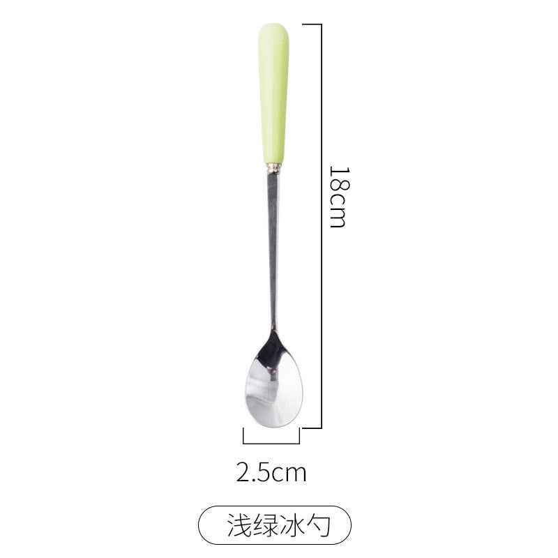 stainless steel tableware spoon, stirring spoon, long-handled soup spoon, household children's spoon, western food dessert coffee spoon wholesale