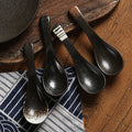 Creative kitchen ceramic tableware small spoon japanese retro cute high-value household spoon soup spoon rice spoon