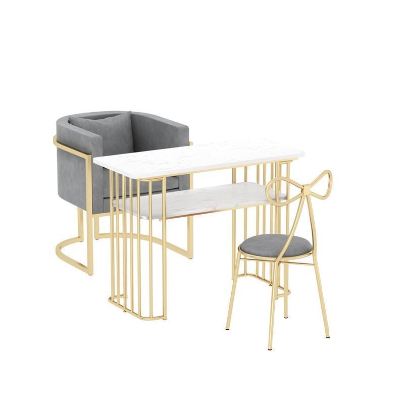 Scandinavian iron sofa chair accessible luxury nail salon back chair marble table manicure table soft bag manicure chair suit