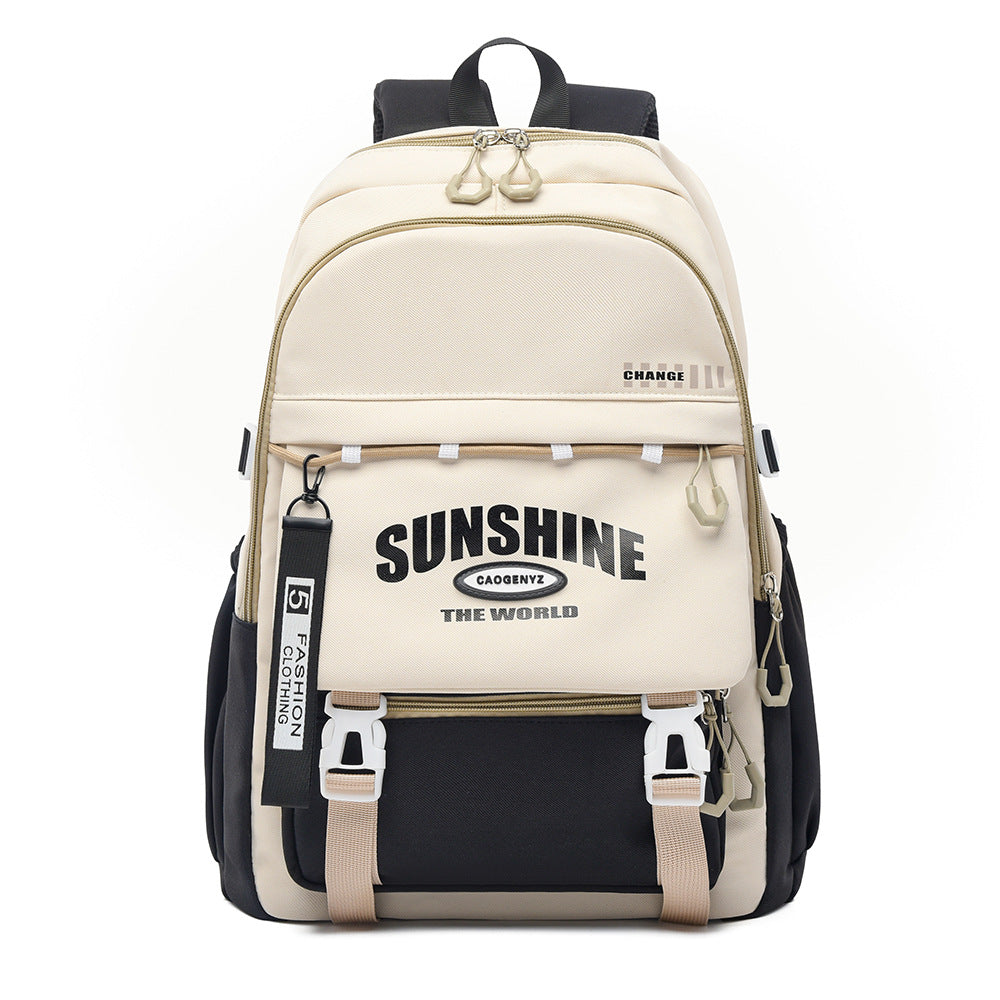 School bag male large capacity junior high school student high school student fashion trend simple backpack female style travel bag