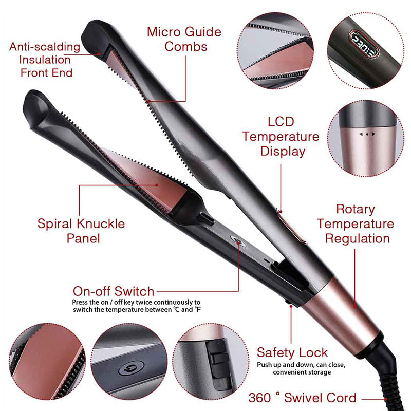 Cross-border explosion Spiral hair straightener Rotating twisting curling iron Automatic curling hair Wave Electric heating Hair temperature control splint