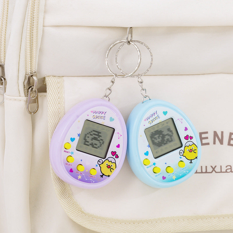 Mini virtual pet raising game console nostalgic feeding elf handheld electronic toy keychain pendant cross-border