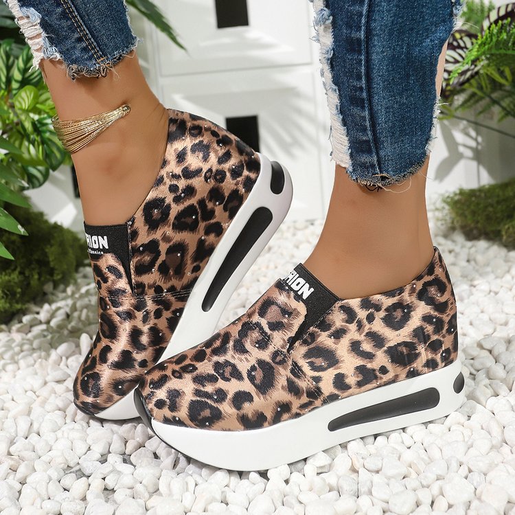 women's fashion flat heel hidden wedge mesh breathable casual flats - supports cross-border platforms and dropshipping