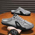 Men's summer breathable mesh casual slippers, anti-odor mesh shoes, slip-on soft sole half slippers, men's skate shoes, trendy shoes