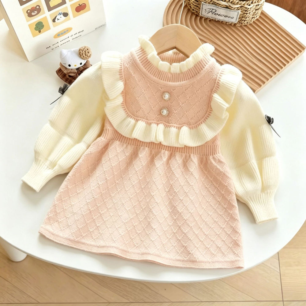 Girls' fashionable knitted princess dress - new  autumn/winter collection for baby girls, perfect for first birthday and autumn/winter wear
