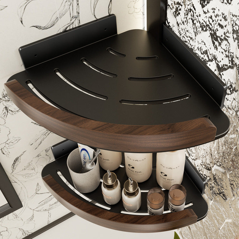 Black walnut toilet rack No punching toilet toilet washstand Wall mounted bathroom Tripod bathroom