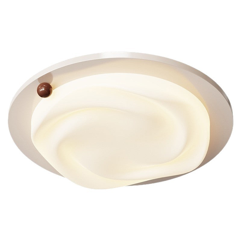 Log cream wind bedroom ceiling light simple modern new walnut pattern creative master bedroom eye protection room lighting