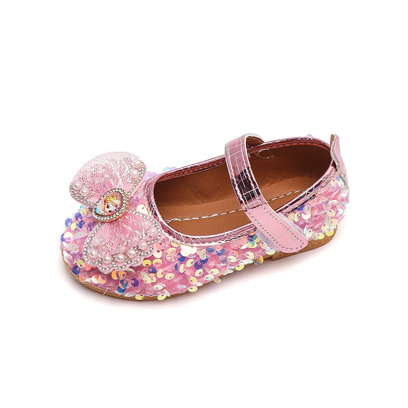 Princess shoes  new girls' soft sole leather shoes children's shoes baby runway performance small single shoes korean style