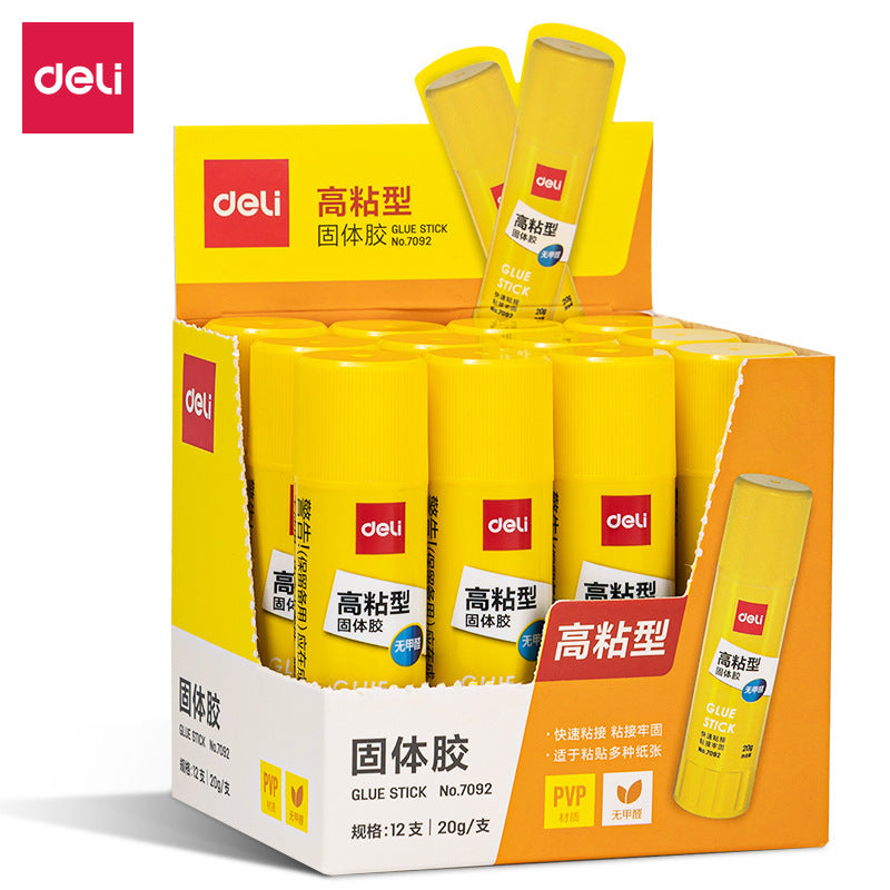 Deli Stationery 7092 Solid Glue Strong Solid Glue Stick 20g Solid Glue Office Student Medium Glue Stick