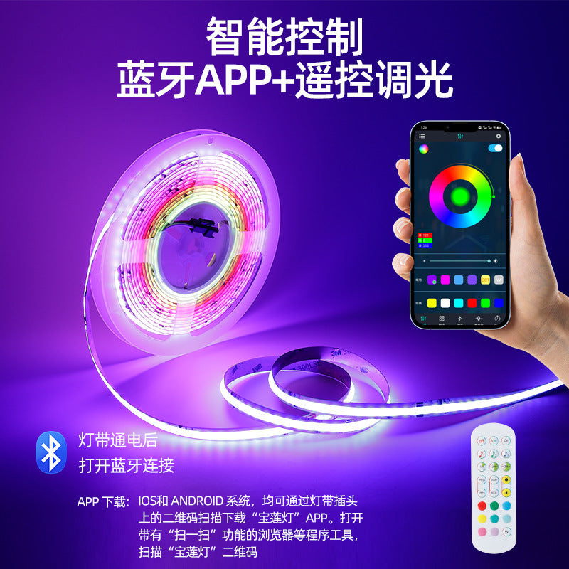 LED light strip 12v set 5050rgb flash kit light bar bluetooth christmas decoration 24vcob lantern string