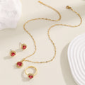 [titanium steel] necklace women's high-end flower pendant earrings ring niche light luxury clavicle chain jewelry wholesale earrings