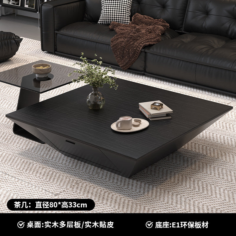 Modern minimalist upscale inverted triangle coffee table - designer style for living room, available in trapezoid and square shapes, coffee table set