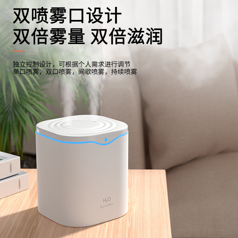 2l dual-spray humidifier, usb large capacity home bedroom office desktop silent water drop humidifier