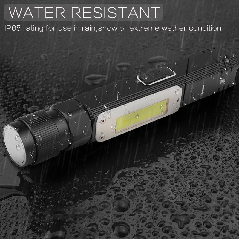 Cross-border LED strong light flashlight USB charging can be folded multifunctional magnetic inspection emergency work light