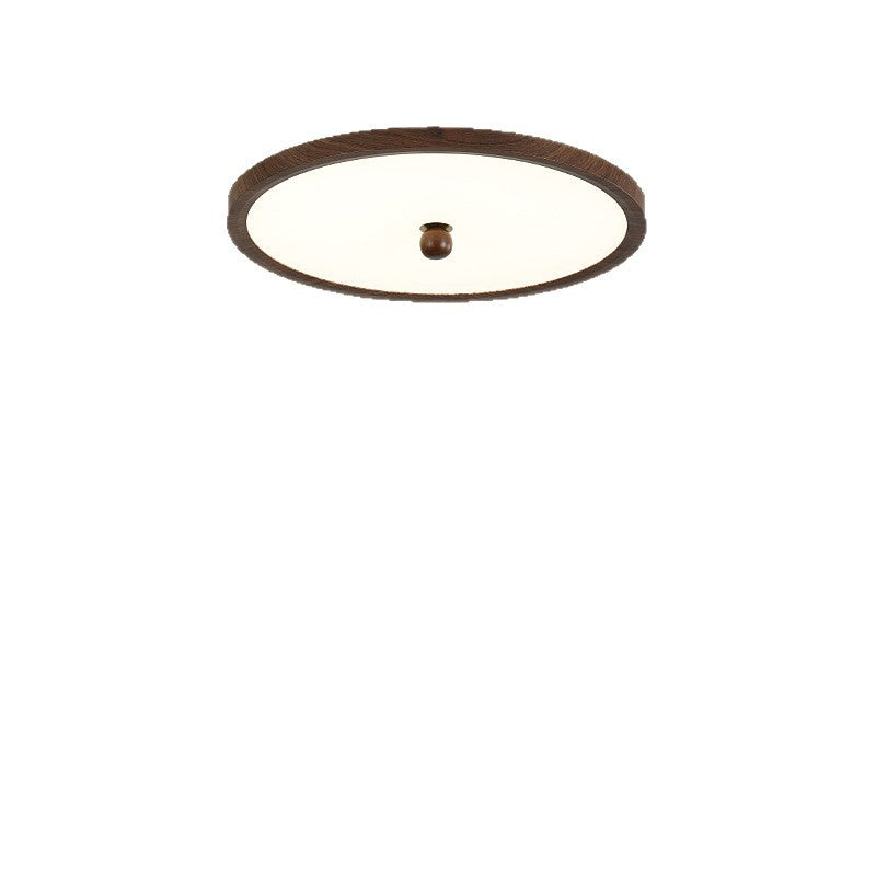 Bedroom light ceiling light ultra-thin walnut wood grain color modern simple atmosphere B & B book room Zhongshan lighting E