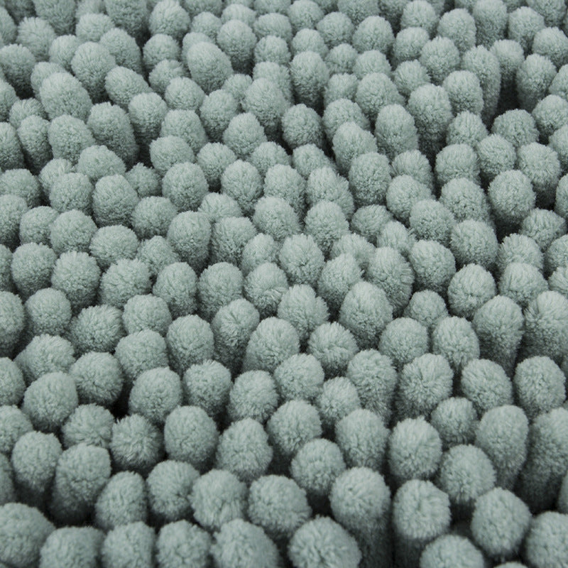 Solid color chenille floor mat thickened encryption non-slip absorbent coarse hair foot wipe mat bathroom bathroom soft carpet