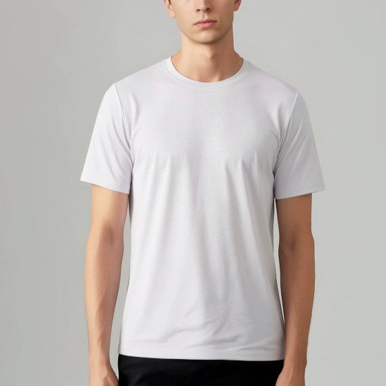 New arrival: cross-border, skin-friendly, quick-dry men's crew neck t-shirt - perfect for sports, casual wear, and versatile use: basketball, tennis, hiking, and commuting