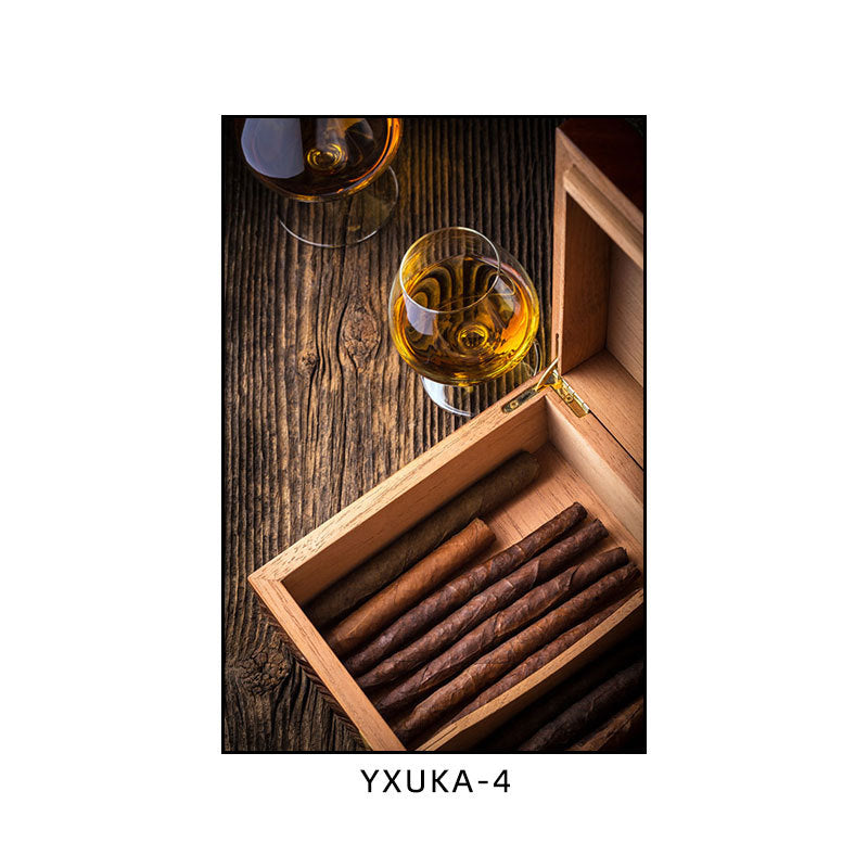 Cigar painting American bar high-end club nightclub box wall decoration painting whiskey winery beautiful woman mural