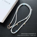 Square crystal backable cross-body mobile phone lanyard classy women's fashion mobile phone cross-body chain anti-lost popular chain