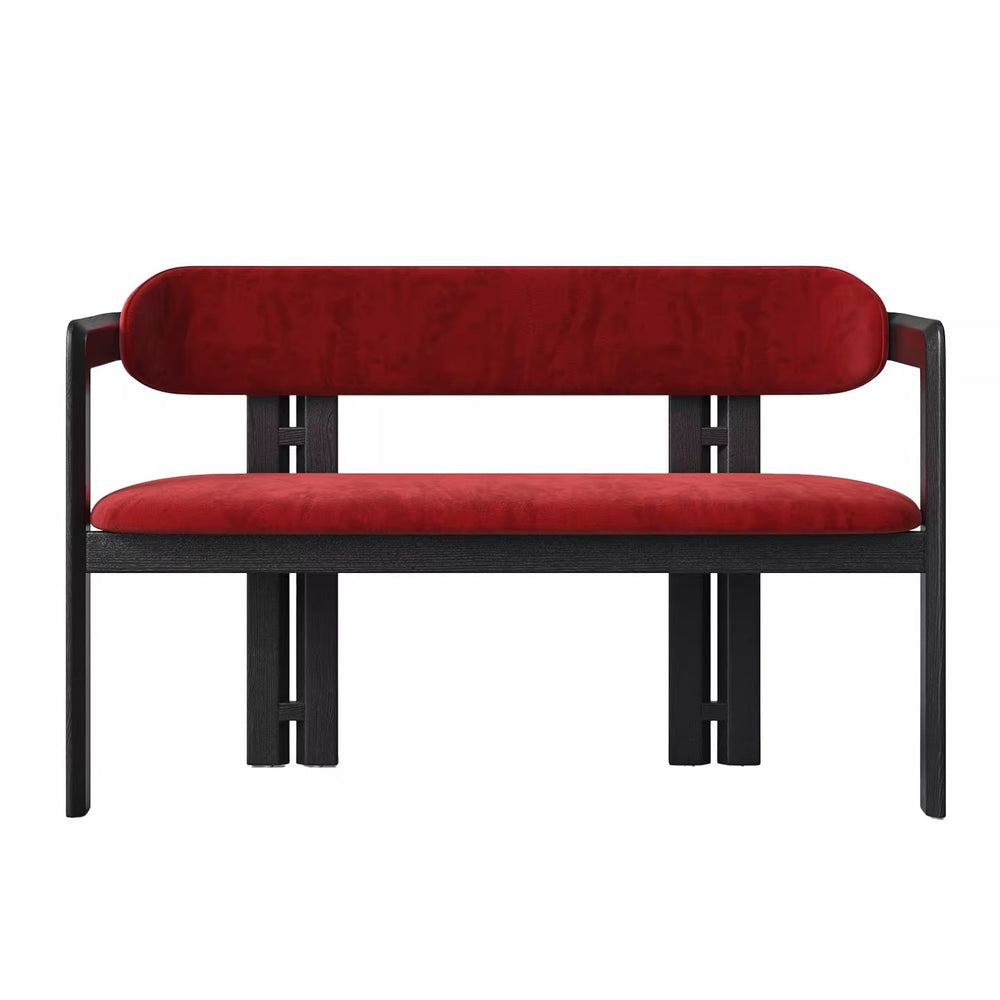 Medieval style solid wood bench for home stool bed end stool backrest bench soft bench black shoe changing stool