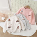 Kidssweater forest style artsyembroiderpulloversweaterfall and winterk-styleloosecasual cartoon japanese styleknittingtops