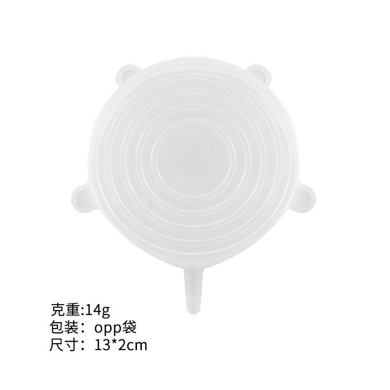 Silicone food storage lid set - 6 piece stretchable airtight bowl covers - food grade silicone reusable square lids