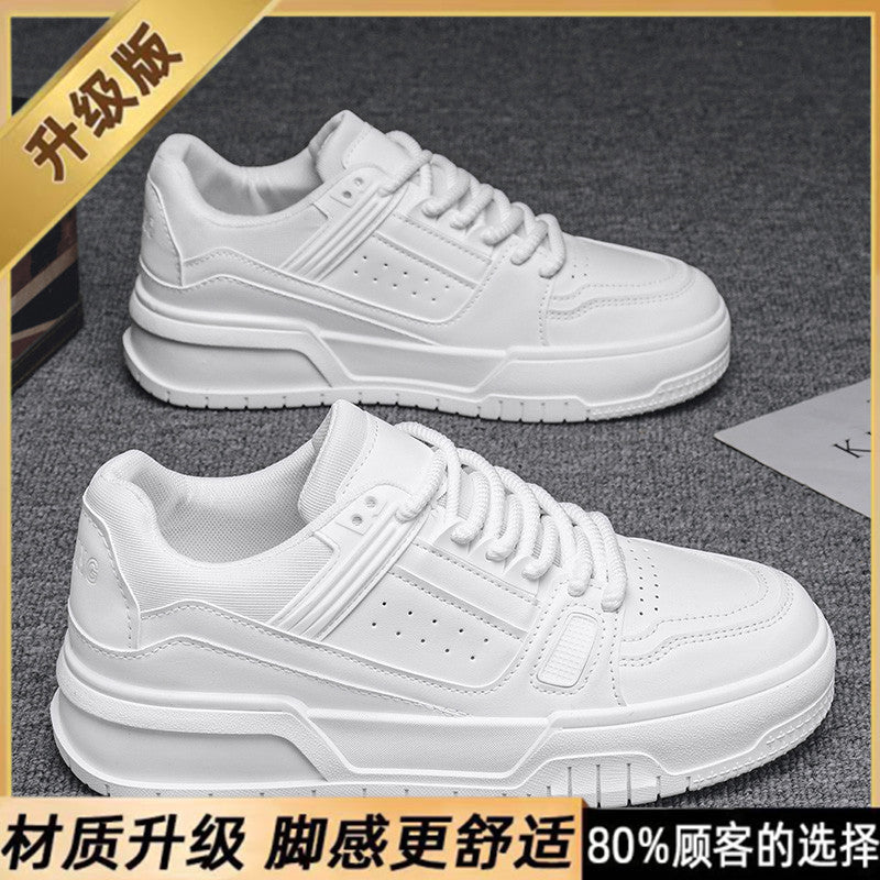 Men's spring/autumn niche design versatile casual solid black skate shoes youth sports thick sole height increasing bread shoes trendy sneakers