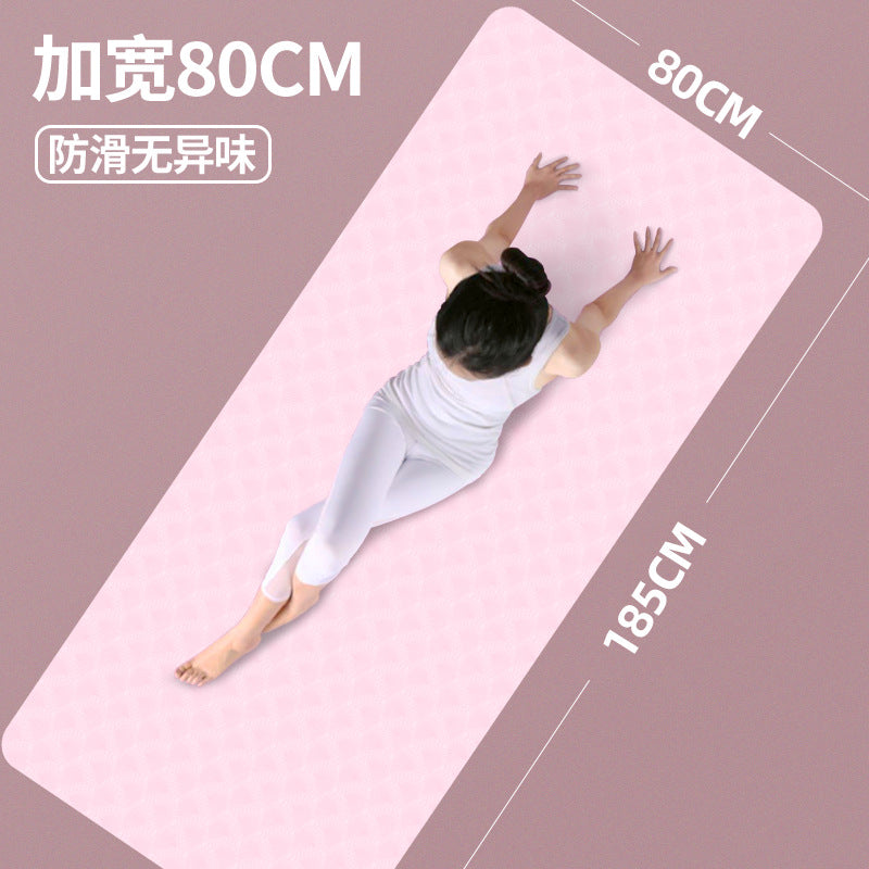 Non-slip yoga mat fitness mat home use shock absorption silent thickened indoor tpe soundproof dance mat for women