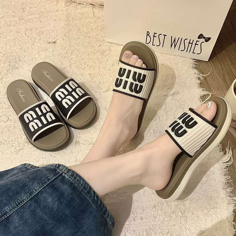 New women's summer slippers: stylish chanel-inspired thong sandals for outdoor wear, trendy and versatile, indoor anti-slip slides