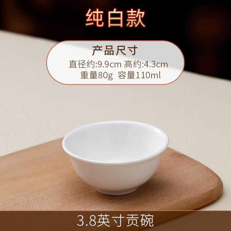 Wholesale gold-rimmed ceramic hat bowl, wing bowl, meat bowl, pure white rice bowl, vegetable bowl, soup bowl, noodle bowl, soup noodle bowl