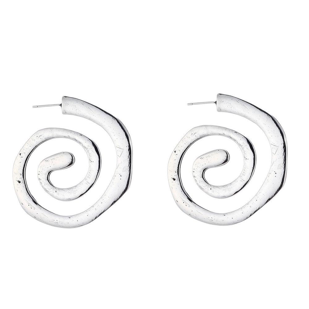 Bohemian irregular earrings wholesale cross-border new retro exaggerated jewelry high-end design spiral earrings