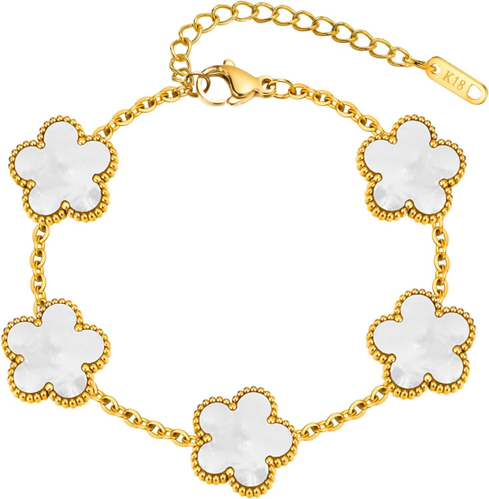 hot-selling stainless steel trendy minimalist lucky clover bracelet jewelry wholesale